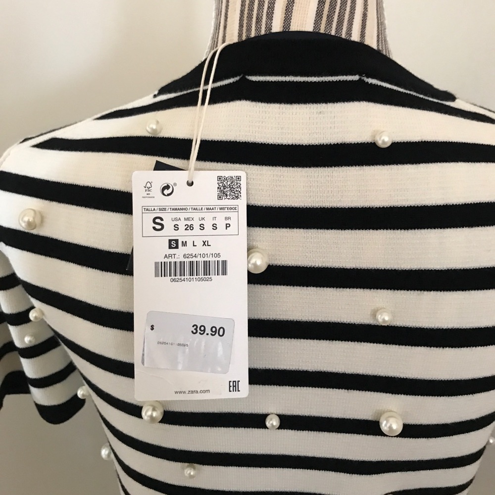 Zara Pearl Embellished Knit Top - Picture 6 of 8